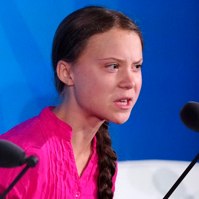 Climate activist Greta Thunberg addresses world leaders at the 2019 UN Climate Summit.