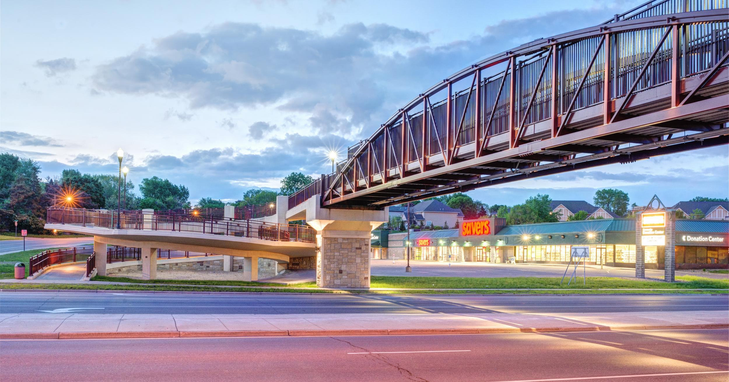Foot bridge over Central Avenue at 49th Avenue in Columbia Heights, MN