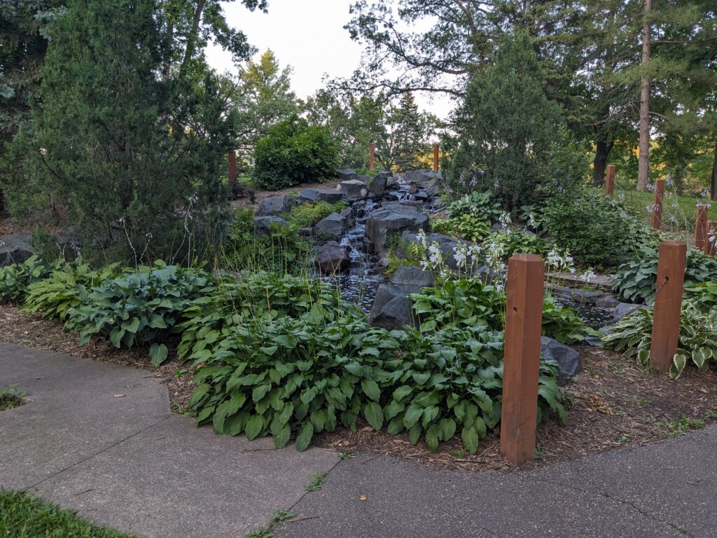 Waterfall at Kordiak Park in Columbia Heights, MN
